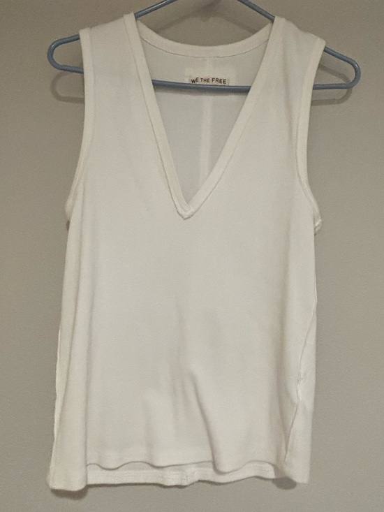 We The Free Tops - We The Free Cream V-Neck Ribbed Tank Top